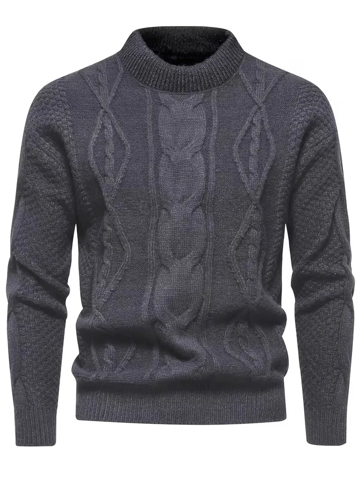 Dik gebreide trui met jacquard patroon