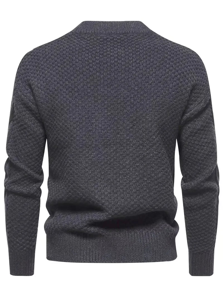 Dik gebreide trui met jacquard patroon