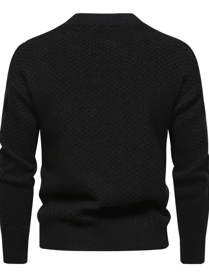 Dik gebreide trui met jacquard patroon