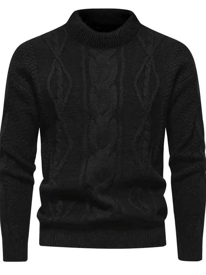 Dik gebreide trui met jacquard patroon