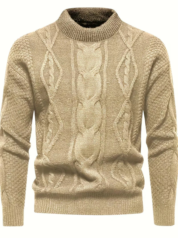 Dik gebreide trui met jacquard patroon