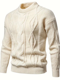 Dik gebreide trui met jacquard patroon