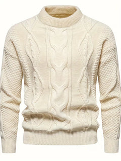 Dik gebreide trui met jacquard patroon
