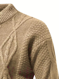 Dik gebreide trui met jacquard patroon