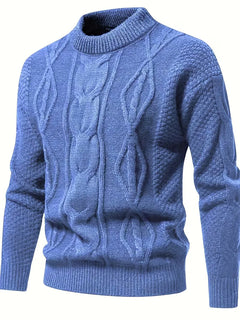 Dik gebreide trui met jacquard patroon