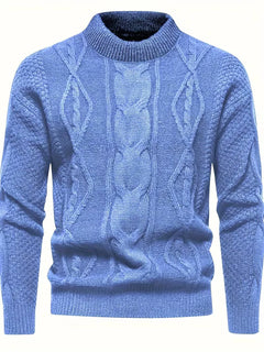 Dik gebreide trui met jacquard patroon
