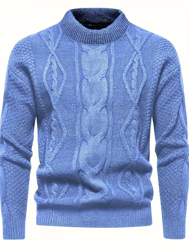 Dik gebreide trui met jacquard patroon
