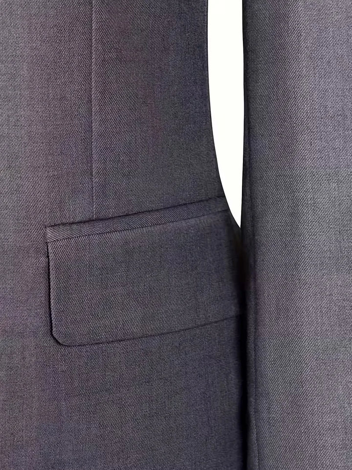 Driedelig heren pak met slim fit en glanzende afwerking