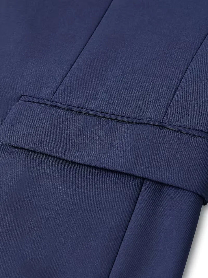 Driedelig heren pak met slim fit en glanzende afwerking