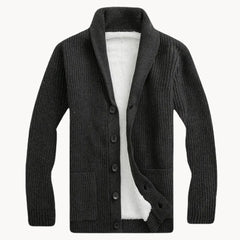 Fleece cardigan met schouderkraag en voorzakken