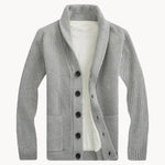 Fleece cardigan met schouderkraag en voorzakken