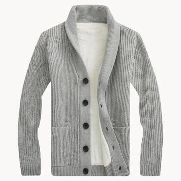 Fleece cardigan met schouderkraag en voorzakken