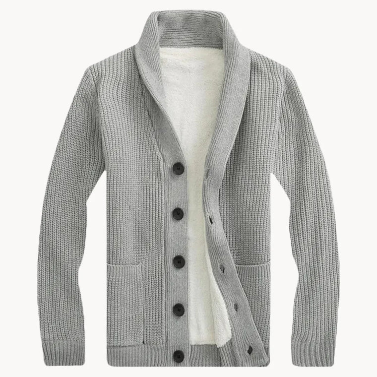 Fleece cardigan met schouderkraag en voorzakken