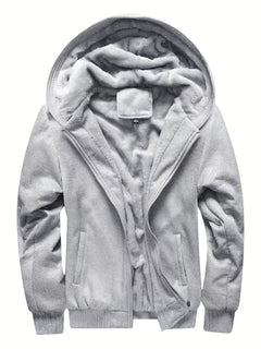 Fleece jas met capuchon en ritssluiting