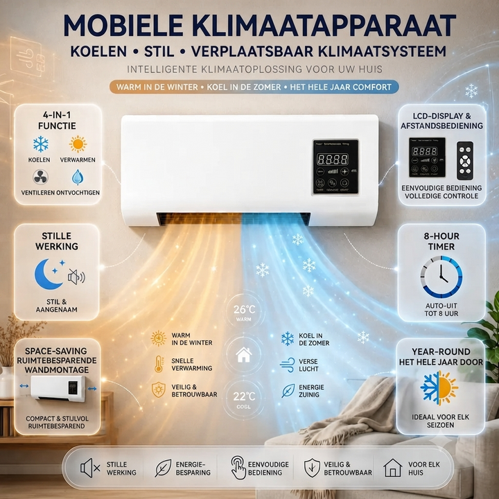 Klimatyzator ścienny z wyświetlaczem LCD