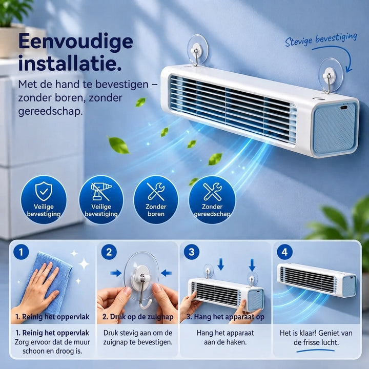 Compact air conditioner met wandmontage