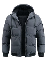 Gewatteerde jas met capuchon en fleece voering