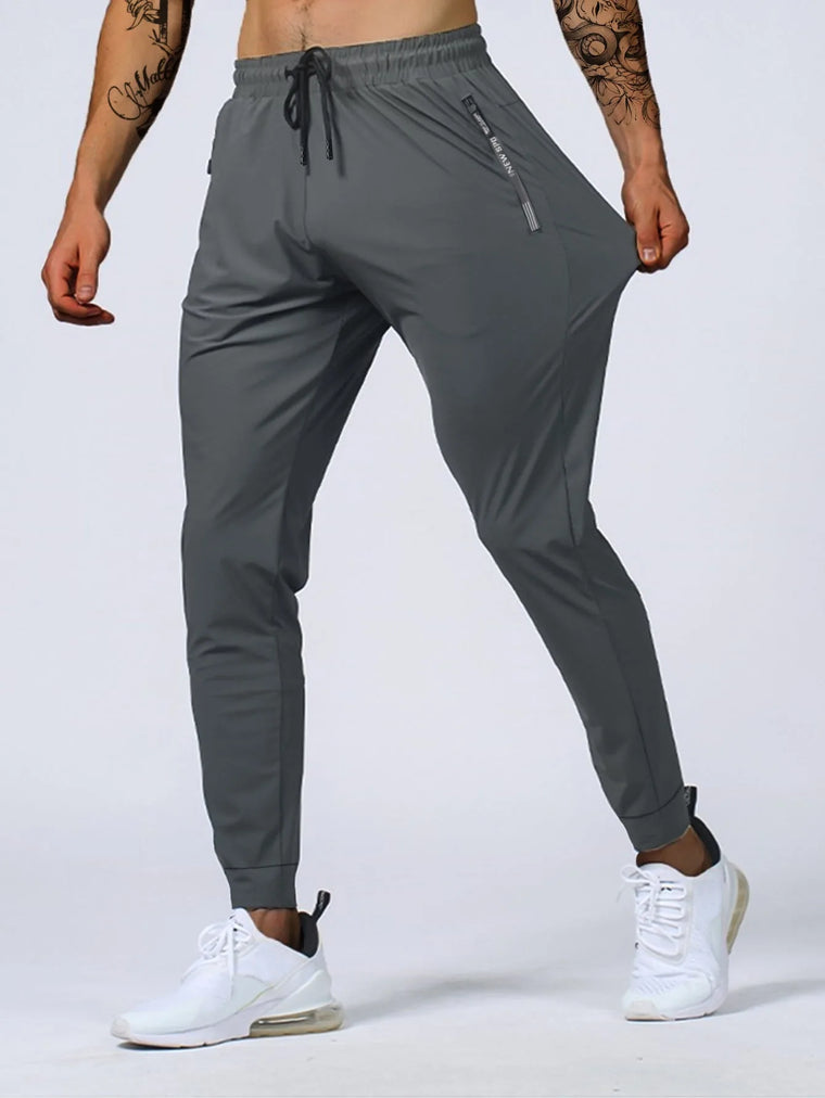 Heren joggers met ademende stof en smalle enkelboord