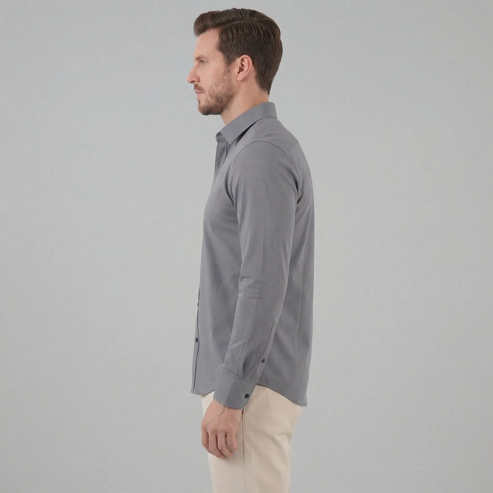 Slim fit overhemd met mandarin kraag