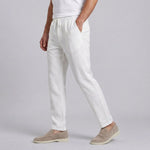 Linnen broek met elastische taille