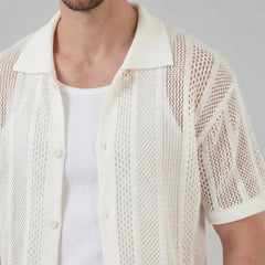 Heren mesh shirt met V-hals