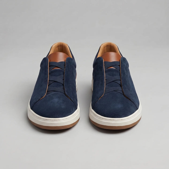 Slip-on sneakers met suède