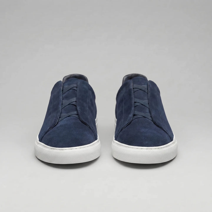 Slip-on sneakers met suède