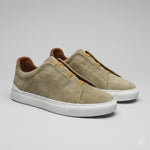 Slip-on sneakers met suède