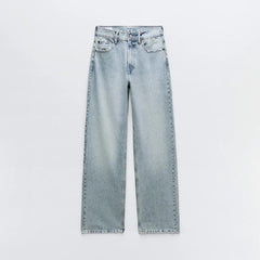 High waist jeans met gescheurde details