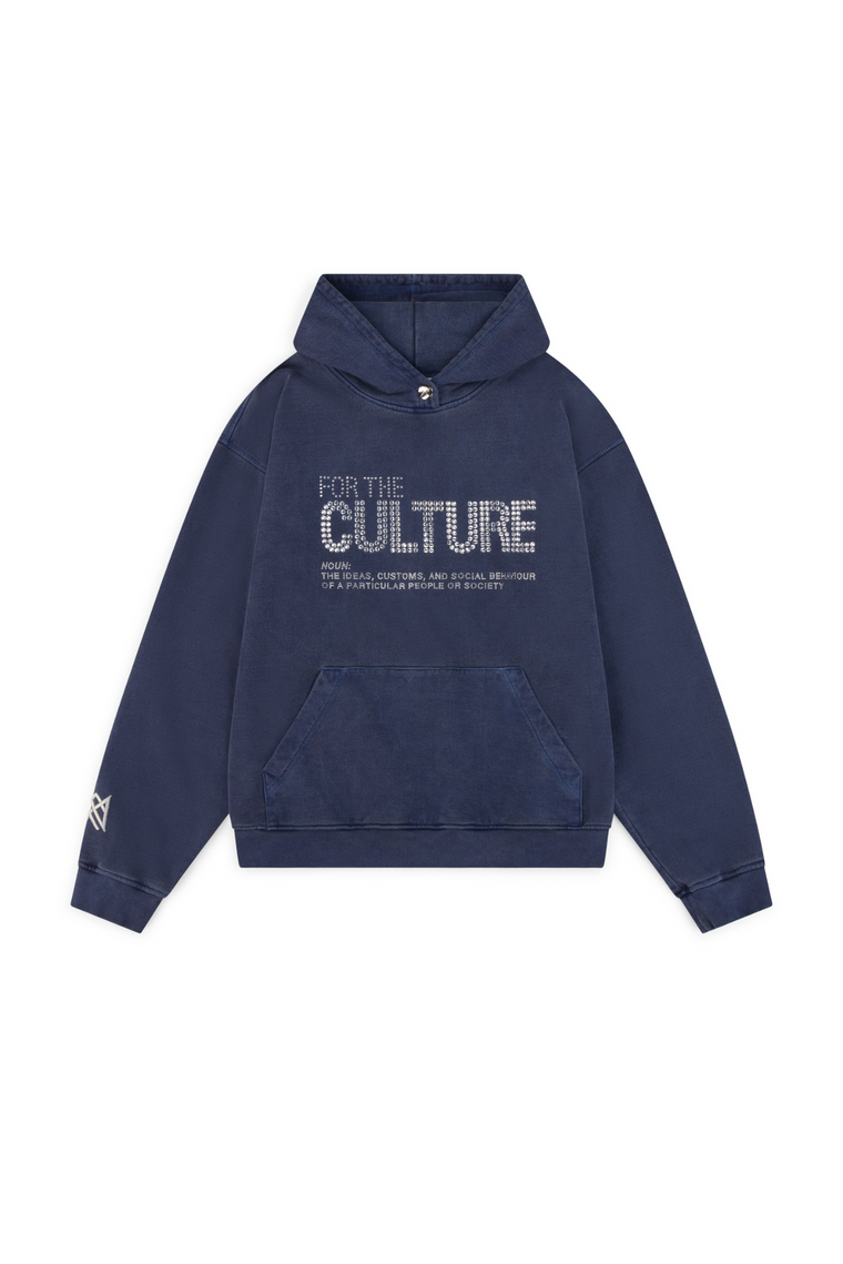Hoodie met strass-steentjes opdruk en kangoeroezak