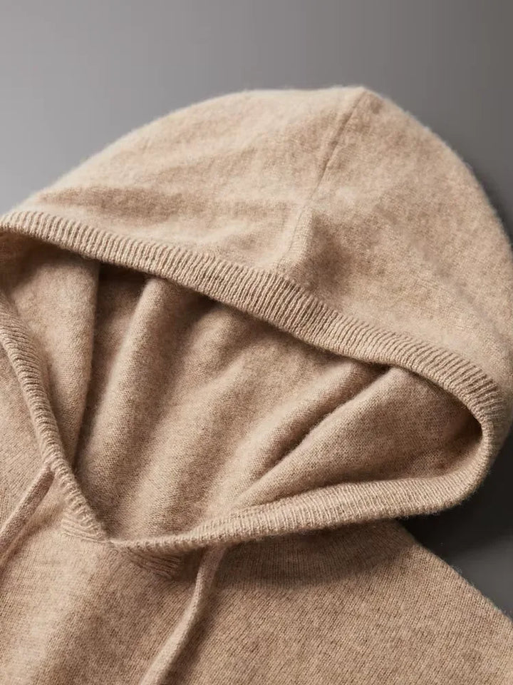 Hoodie van 100% cashmere met capuchon en trekkoord
