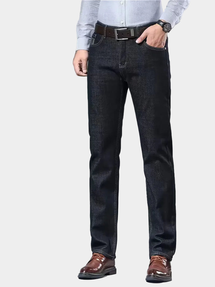 Jeans met fleece-voering en regular fit