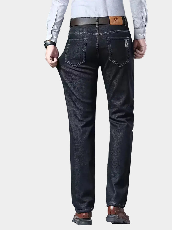 Jeans met fleece-voering en regular fit