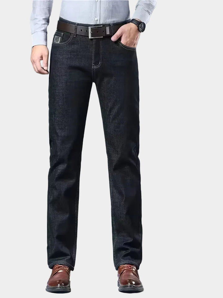 Jeans met fleece-voering en regular fit