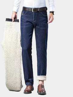 Jeans met fleece-voering en regular fit