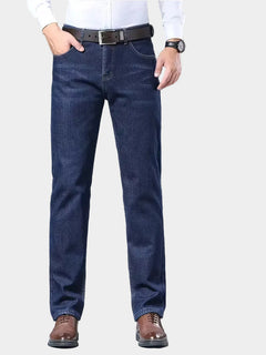 Jeans met fleece-voering en regular fit