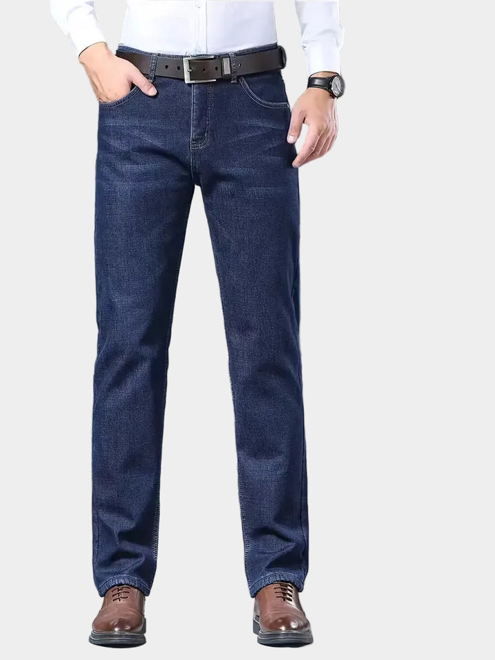 Jeans met fleece-voering en regular fit