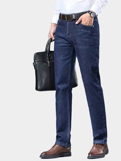 Jeans met fleece-voering en regular fit