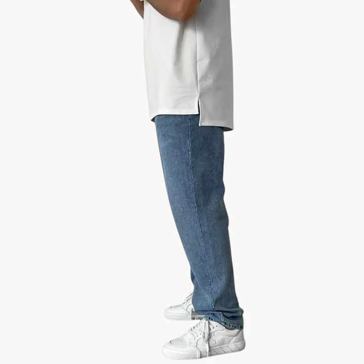 Jeans met lichte wassing en vijf-pocket stijl