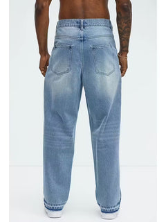 Jeans met loose straight-leg pasvorm en hoge taille