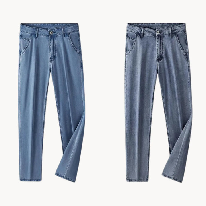 Jeans met regular fit en rechte pijp