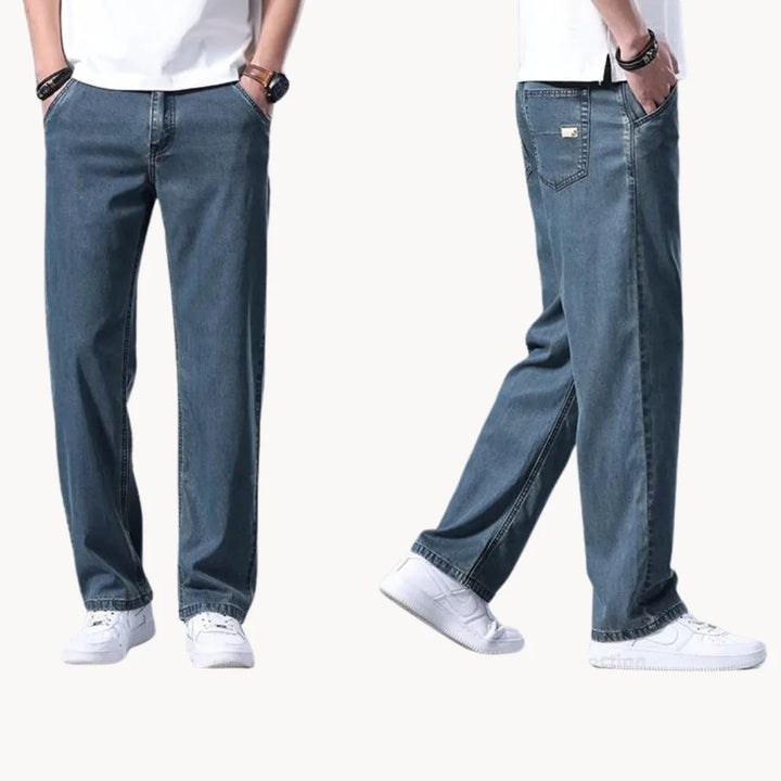 Jeans met regular fit en rechte pijp
