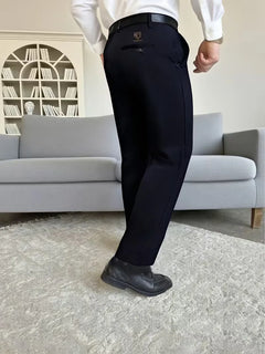 Lange broek met tijgerborduurontwerp en slim fit