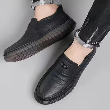 Leren loafers met antislip rubberen zool