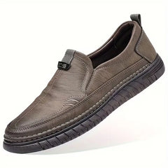 Leren loafers met antislip rubberen zool