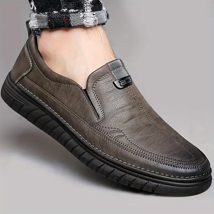 Leren loafers met antislip rubberen zool
