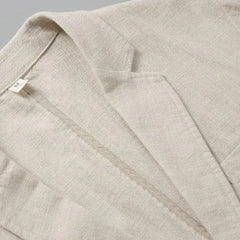 Linnen blazer met reverskraag en voorzakken