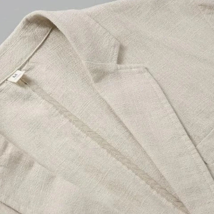 Linnen blazer met reverskraag en voorzakken