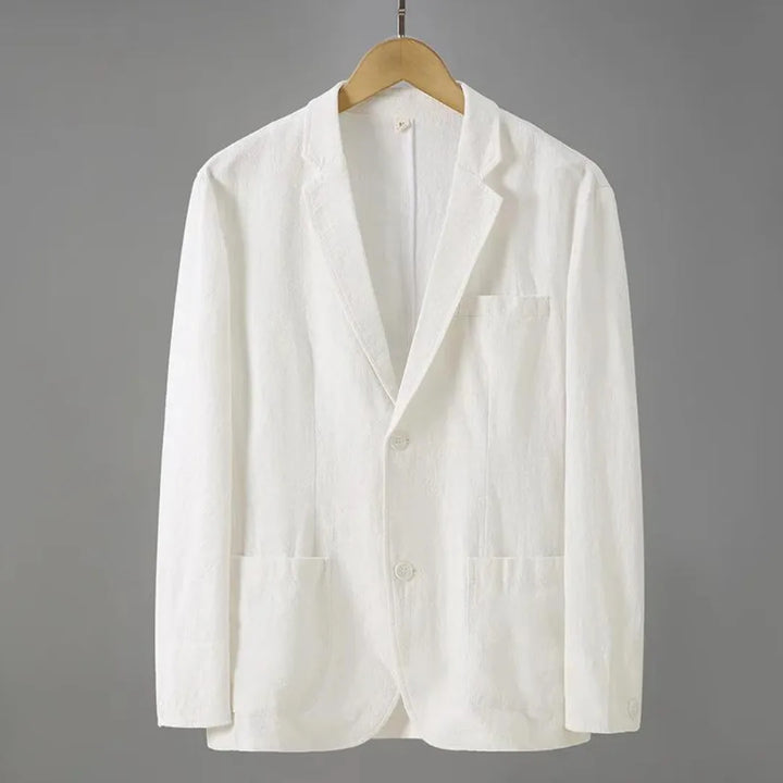 Linnen blazer met reverskraag en voorzakken
