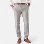 Linnen broek met elastische taille en zijzakken